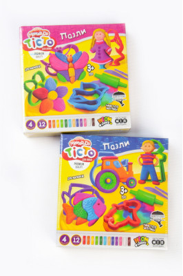 Тісто для ліпки, 12 кольорів, стек з формочками